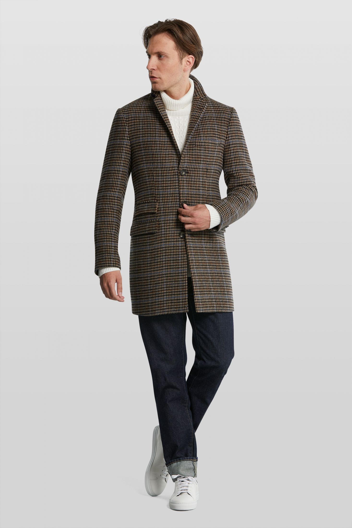 van gils casual coat brown check 217 Menswear